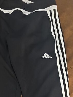 adidas Black Joggers with White Side Stripes